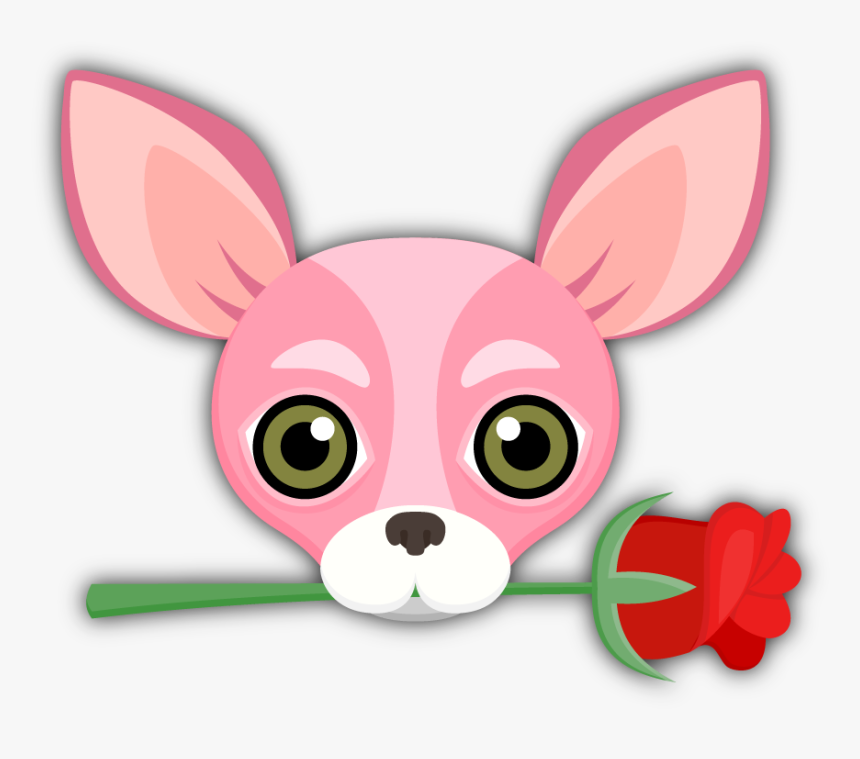 Chihuahua Love, Emoji Stickers, Dog Breeds, Cute Dogs, - Pink Chihuahua Cartoon, HD Png Download, Free Download