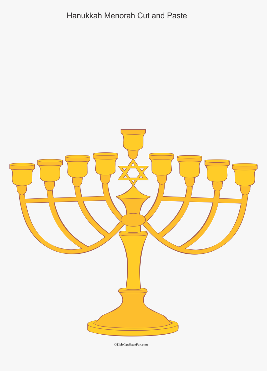 Cut And Paste Menorah - 2nd Night Of Hanukkah, HD Png Download, Free Download