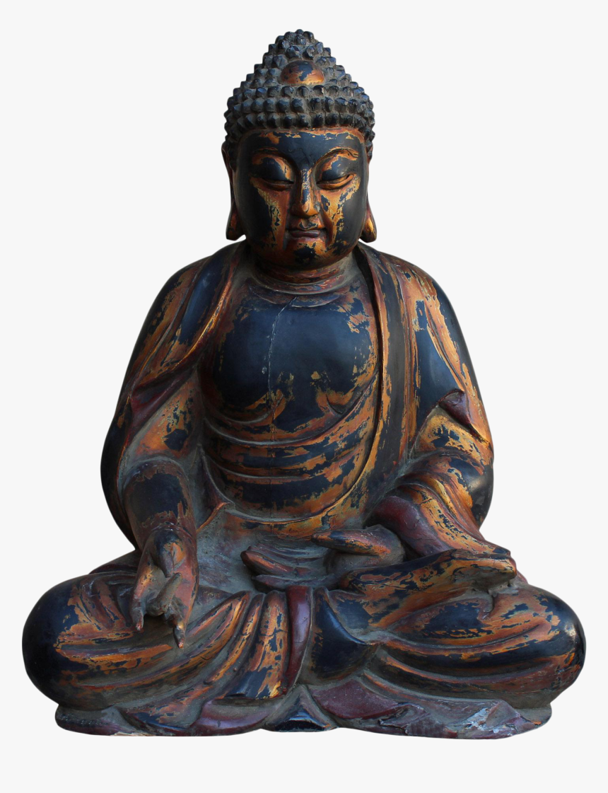 Clip Art Gold Buddha Statue - Wood Meditating Buddha Statue, HD Png Download, Free Download