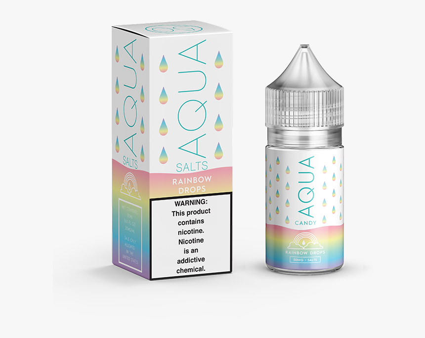 Aqua Salts Rainbow Drops 30ml - High Nic Vape Juice Salt, HD Png Download, Free Download