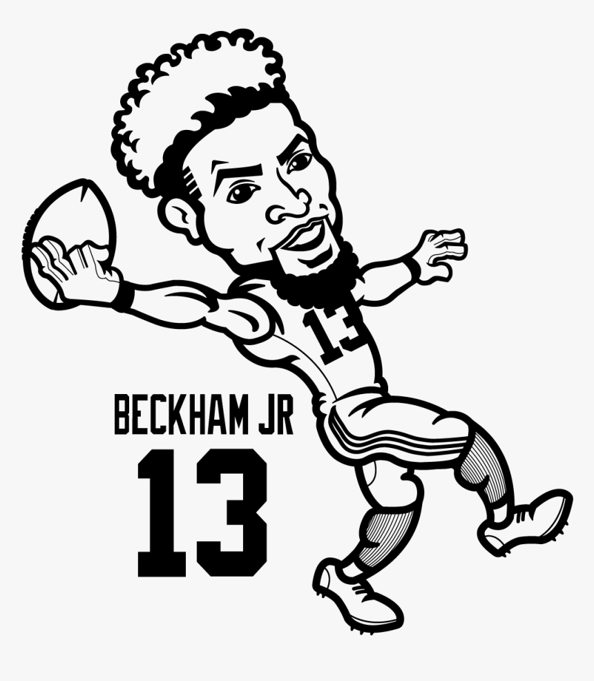 Odell Beckham Jr Coloring Pages 5 By Kathryn - Odell Beckham Jr Clipart, HD Png Download, Free Download