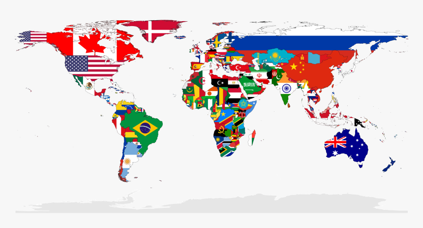 Clip Art Flags Of The World - Flag Map Of The World, HD Png Download, Free Download