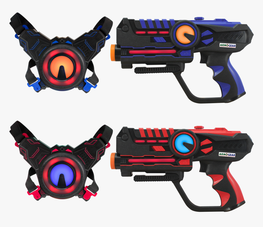 Handgun Transparent Red Water - Laser Gun Set With Vests, HD Png Download, Free Download