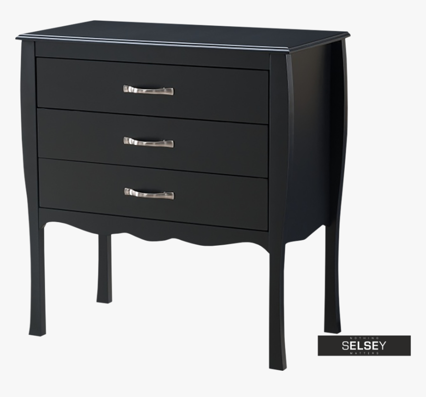 Luarca Black 3 Drawer Dressing Table - Chest Of Drawers, HD Png Download, Free Download
