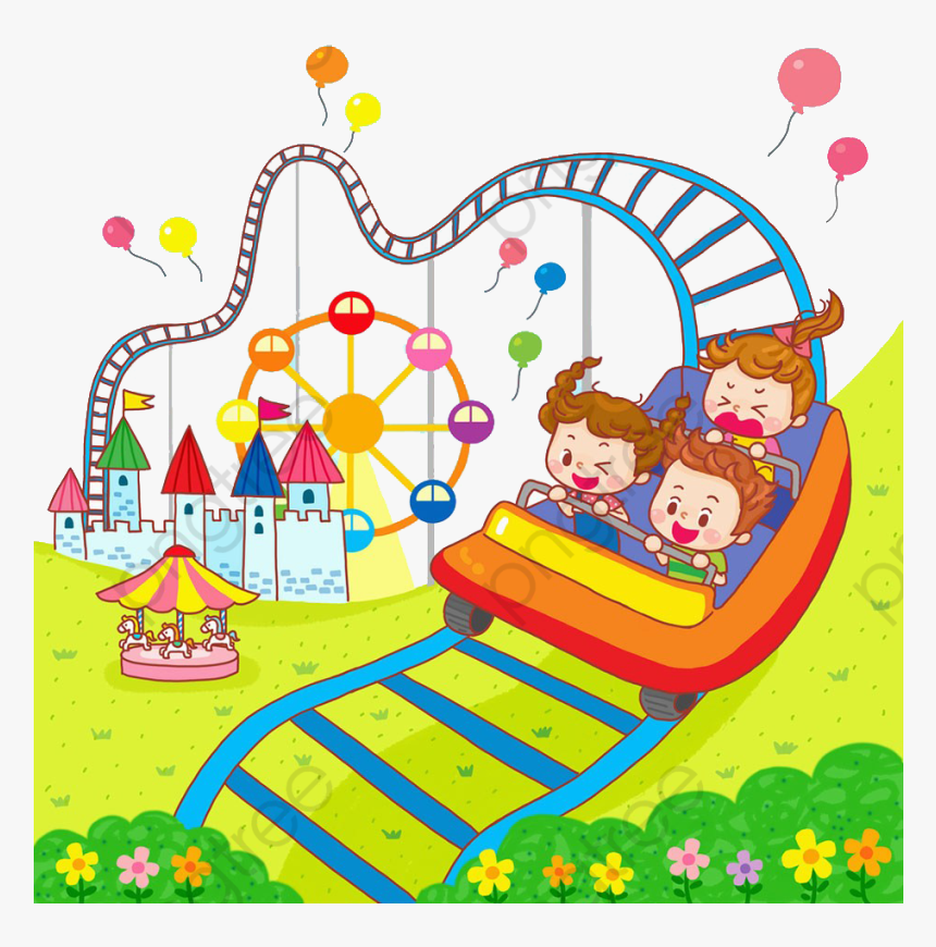 Roller Coaster Carousel Clipart Kids Illustration Transparent - Kids ...