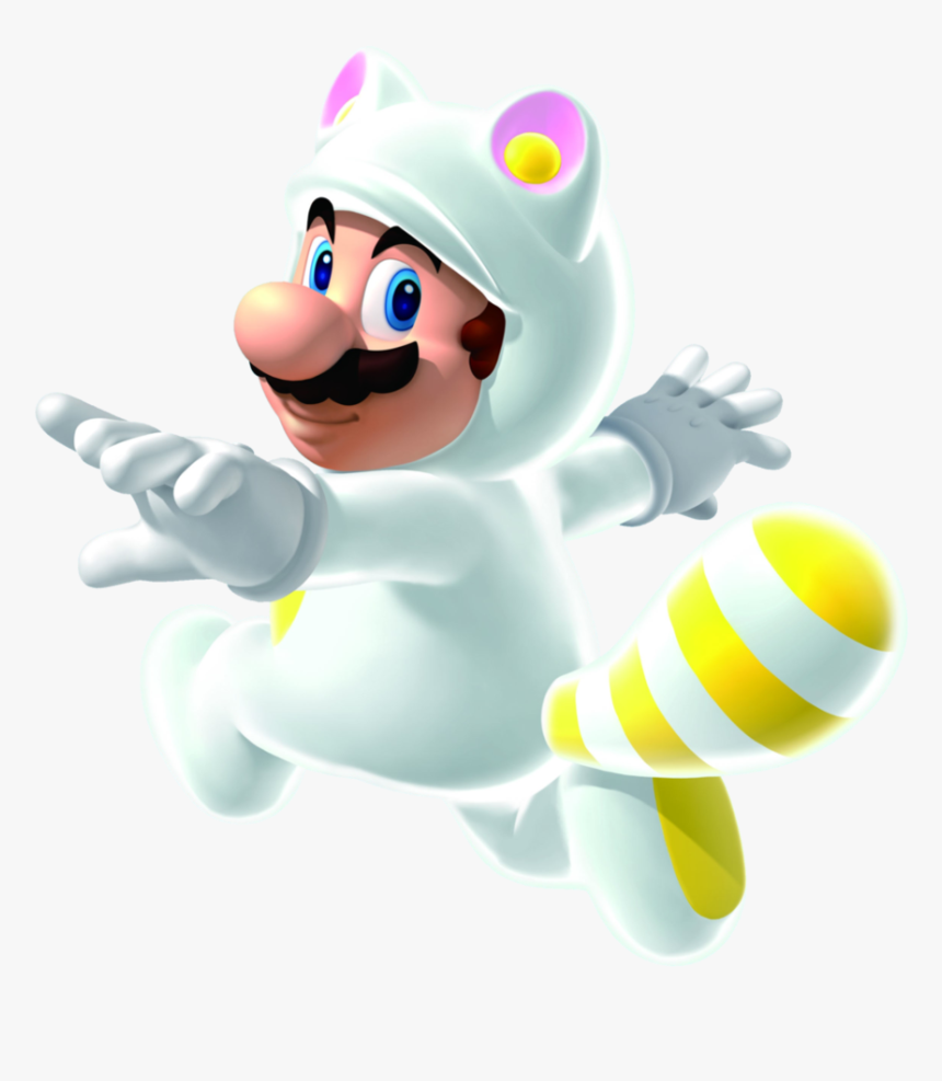 Mario White Tanooki Suit, HD Png Download, Free Download