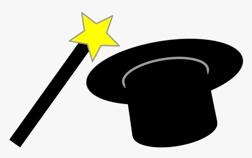 Magic Wand And Hat - Top Hat And Wand, HD Png Download, Free Download