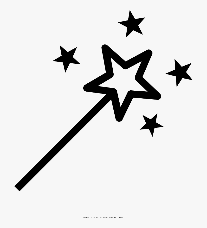 Magic Wand Coloring Page - 4 Star Logo Png, Transparent Png - kindpng
