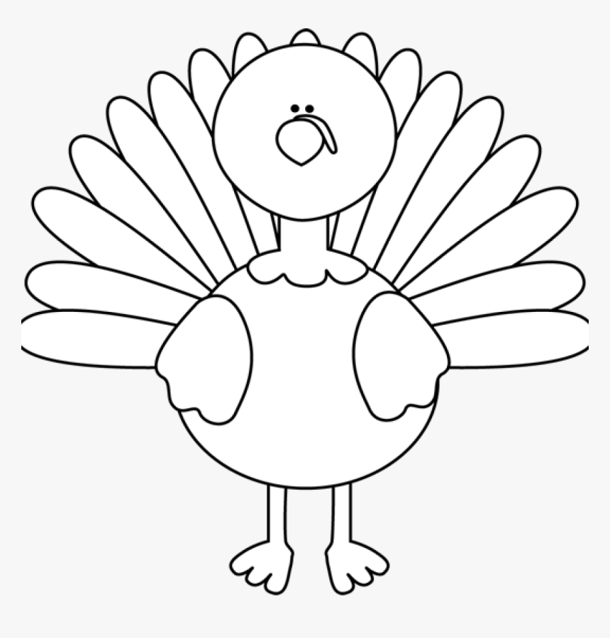 Thanksgiving Turkey Outline - Turkey Clipart Black And White, HD Png Download, Free Download