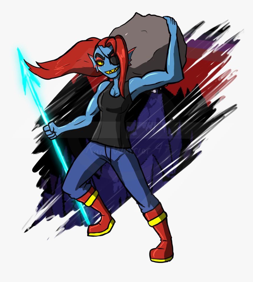 Undyne Ready To Suplex A Rock 
undertale © Toby Fox - Cartoon, HD Png Download, Free Download