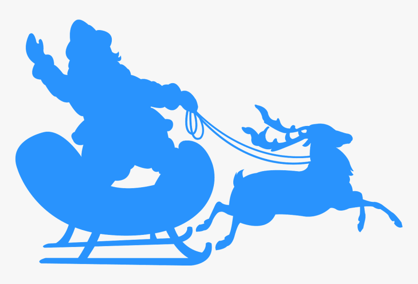 Reindeer And Santa Sky Silhouette, HD Png Download, Free Download