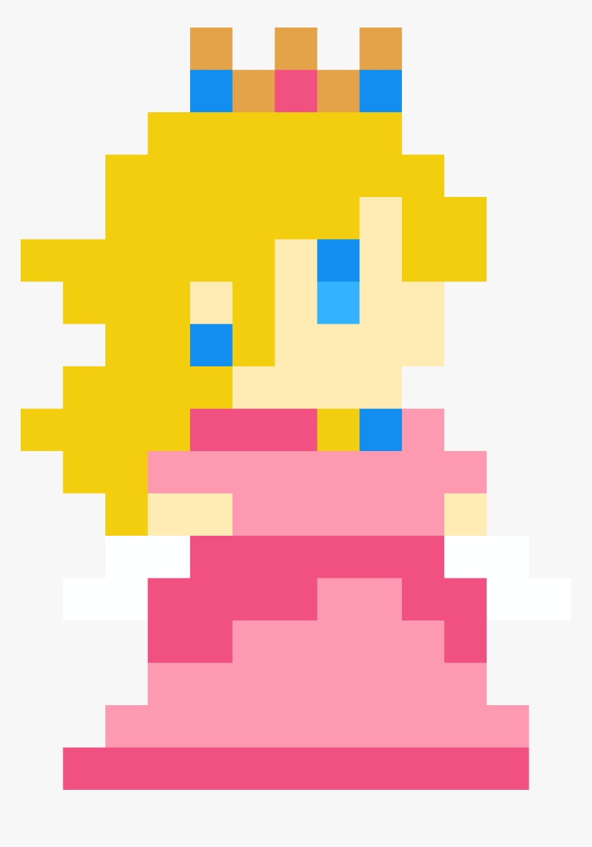 Princess Peach Pixel Art Grid