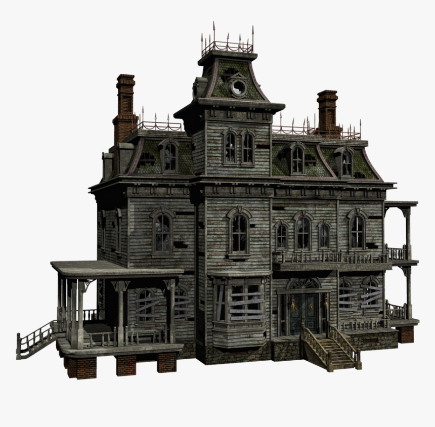 Haunted House 04 Png Stock By - Haunted House White Background, Transparent Png, Free Download