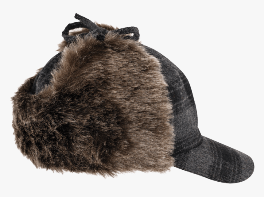 Tough Duck Mens Plaid Fudd Hat Grey Detail I16416 - Fur Clothing, HD Png Download, Free Download