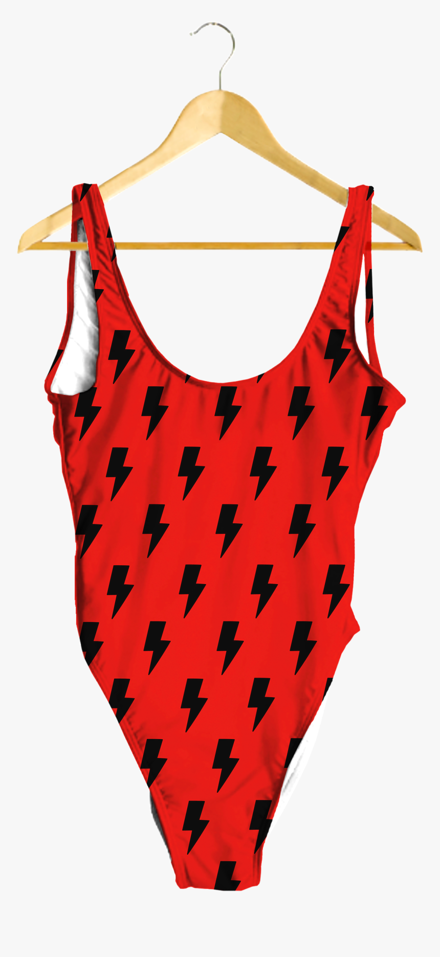 Black Lightning Bolts On Red One-piece - Thanos One Piece Swimsuit, HD Png Download, Free Download