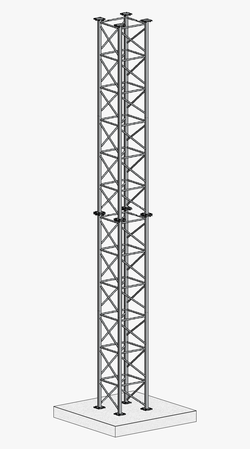 Galvanised Square Lattice Tower, Four-leg Design - Steel Lattice Tower Design, HD Png Download, Free Download