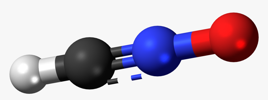 Fulminic Acid 3d Ball - Hydrogen Cyanide Ball And Stick Model, HD Png ...