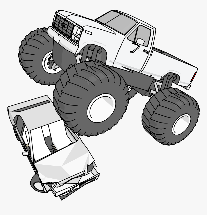 Monster Truck Crushing Car Clipart Png - Monster Truck, Transparent Png, Free Download