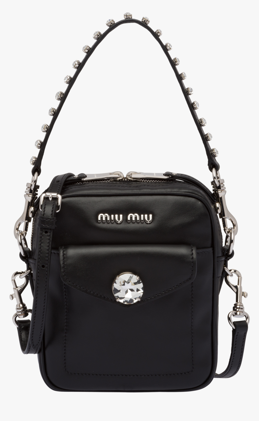 Miu Miu Leather Bandoleer Bag With Crystals, HD Png Download, Free Download