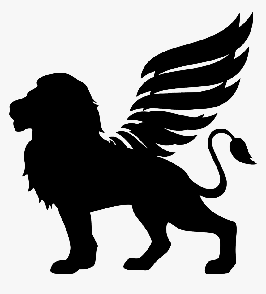 Winged, Lion, Flying, Wing, Beast, Tiger, King, Brave - Transparent Lion Silhouette, HD Png Download, Free Download