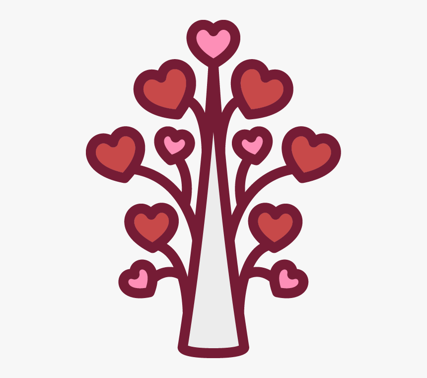 Hand Drawn Heart-shaped Pattern Tree - Portable Network Graphics, HD Png Download, Free Download