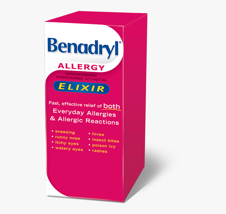 Benadryl Liquid For Adults - Benadryl, HD Png Download, Free Download