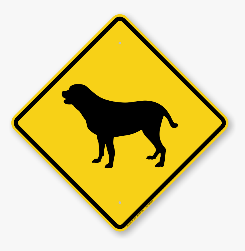 Yellow Lab Symbol Guard Dog Sign - Real Australian Road Signs, HD Png Download, Free Download