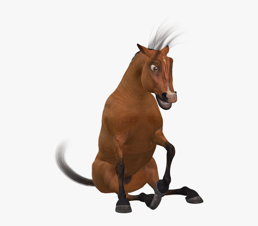 Horse, Toon, Funny, Cute, Brown, Toonpferd, Horrified - Horse Funny Png, Transparent Png, Free Download