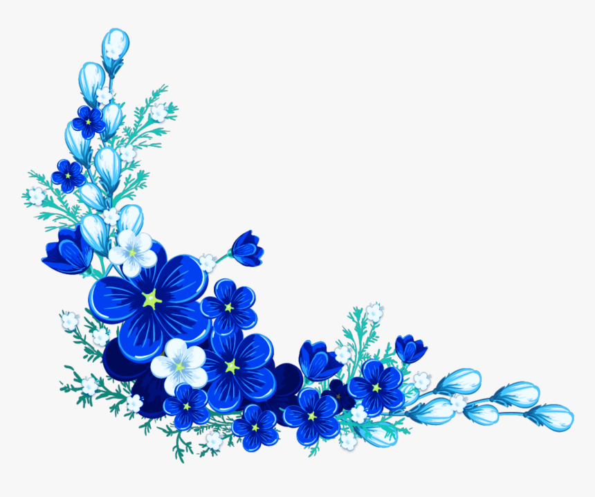 Transparent Blue Flower Frame Png - Rwanda 24