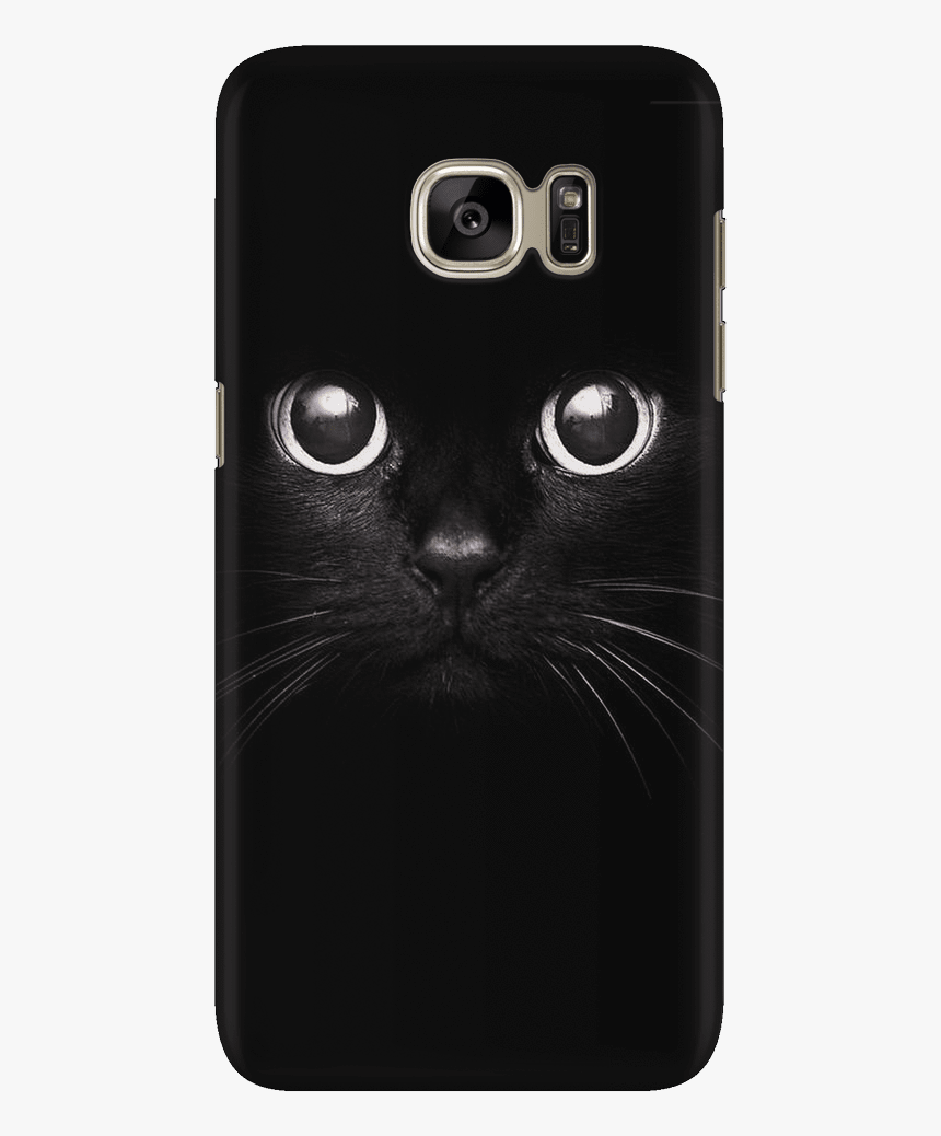 Cute Black Cat Face Phone Case For Samsung Galaxy Cell - Smartphone, HD Png Download, Free Download