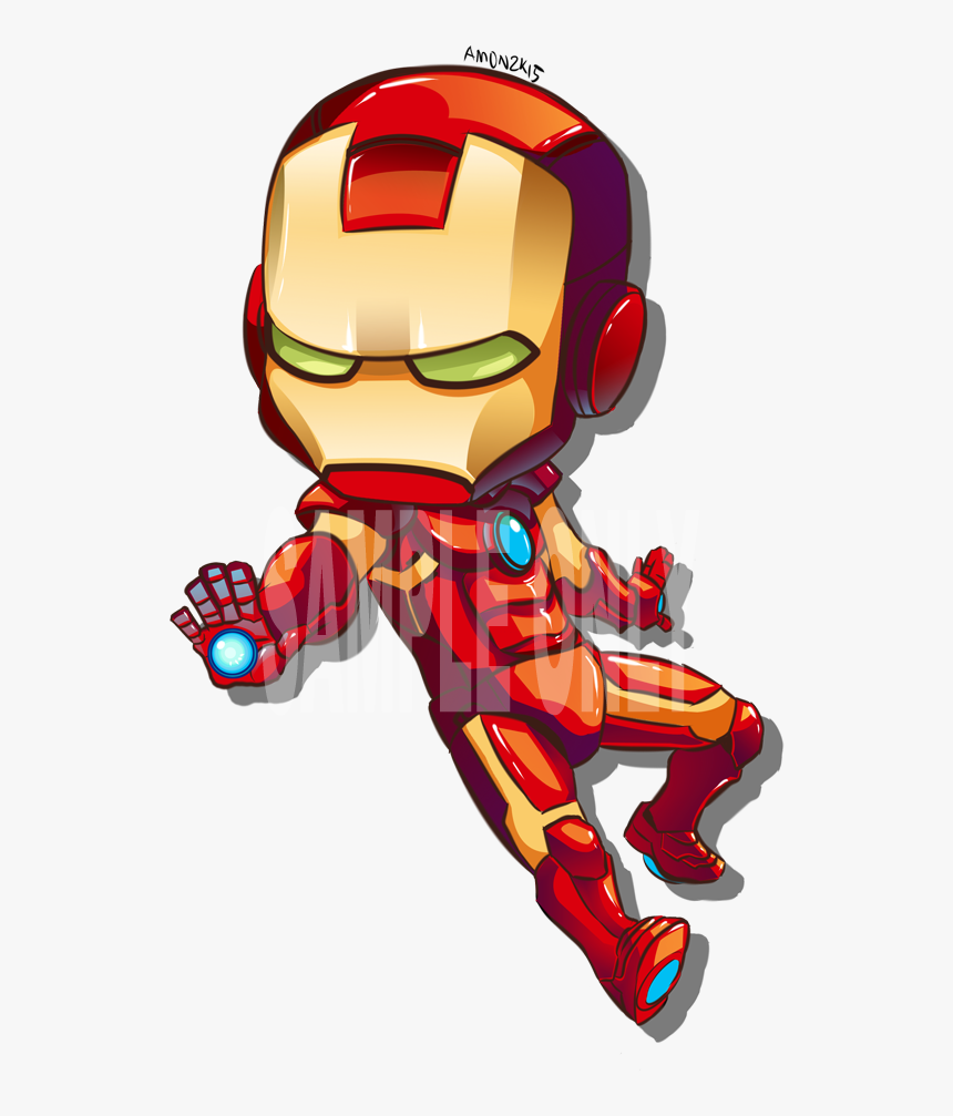 Transparent Iron Man Png - Cartoon Iron Man Drawing, Png Download, Free Download