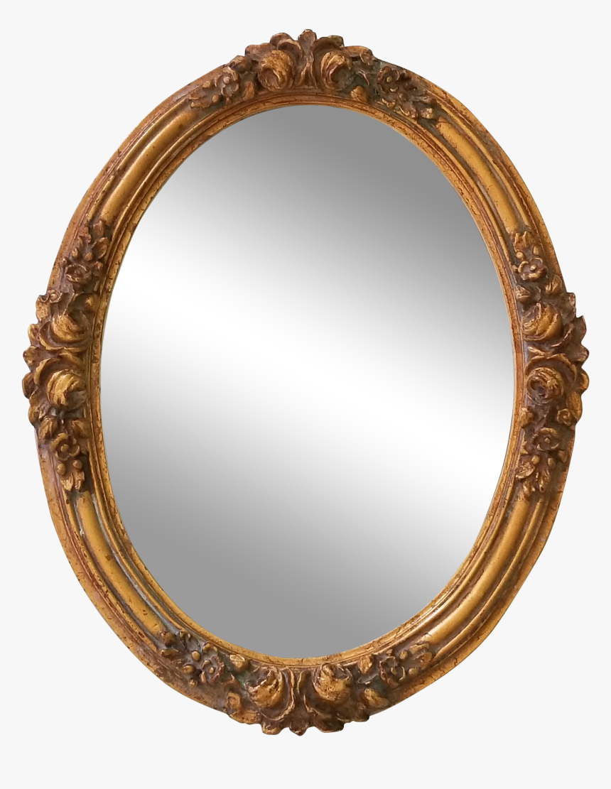 Vintage French Provincial Style Oval Gilt Mirror Chairish - Circle, HD Png Download, Free Download