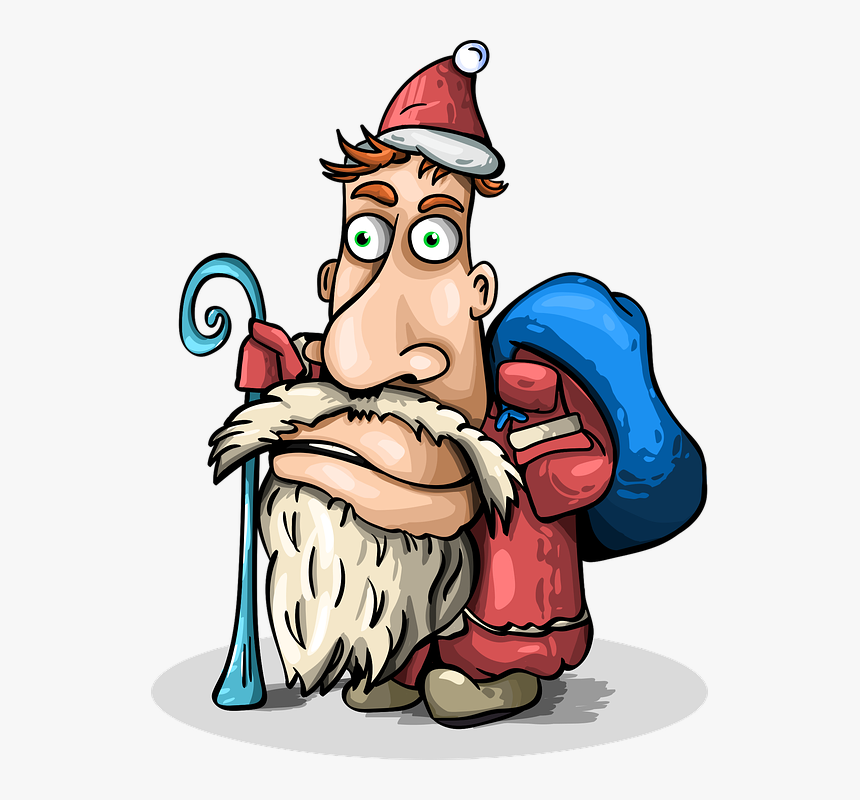 Santa Claus, New Year"s Eve, Christmas, Gifts, Blue - Cartoon, HD Png Download, Free Download