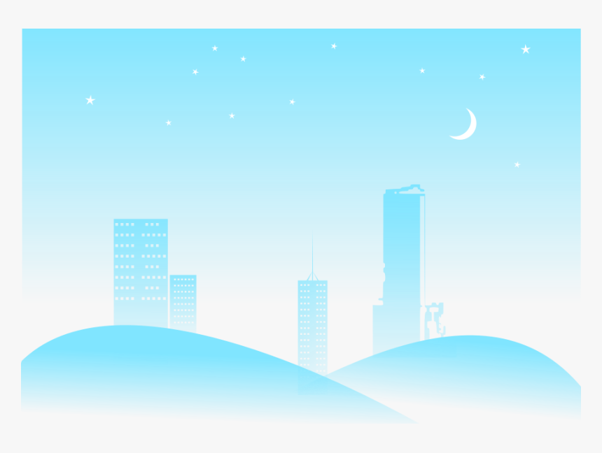 Night City Scape Blue Medium 600pixel Clipart, Vector - Starry Sky Transparent Vector, HD Png Download, Free Download