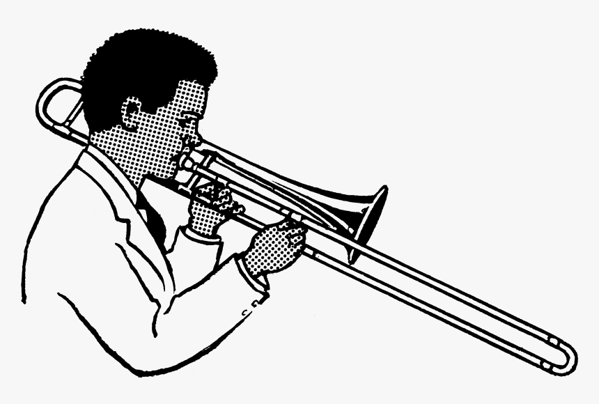 Trombone , Png Download - Playing Trombone Drawing, Transparent Png, Free Download