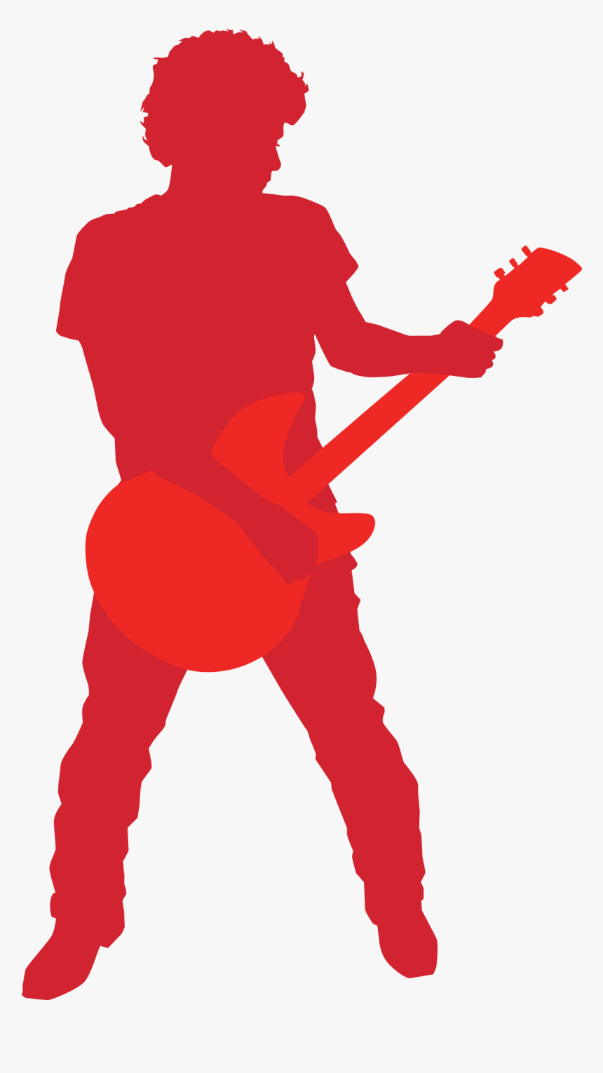 Veevar Guitar Syllabus - Silhouette Red Guitarist, HD Png Download, Free Download