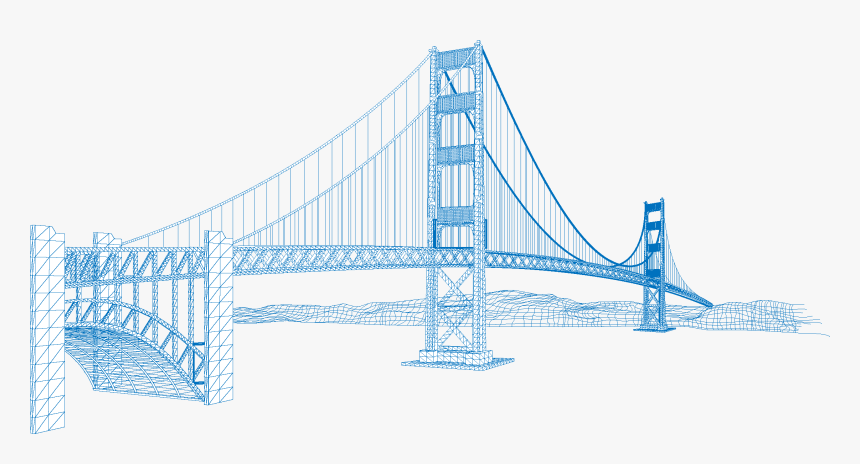 Golden Gate Bridge Eiffel Tower Vector Building, HD Png Download, Free Download