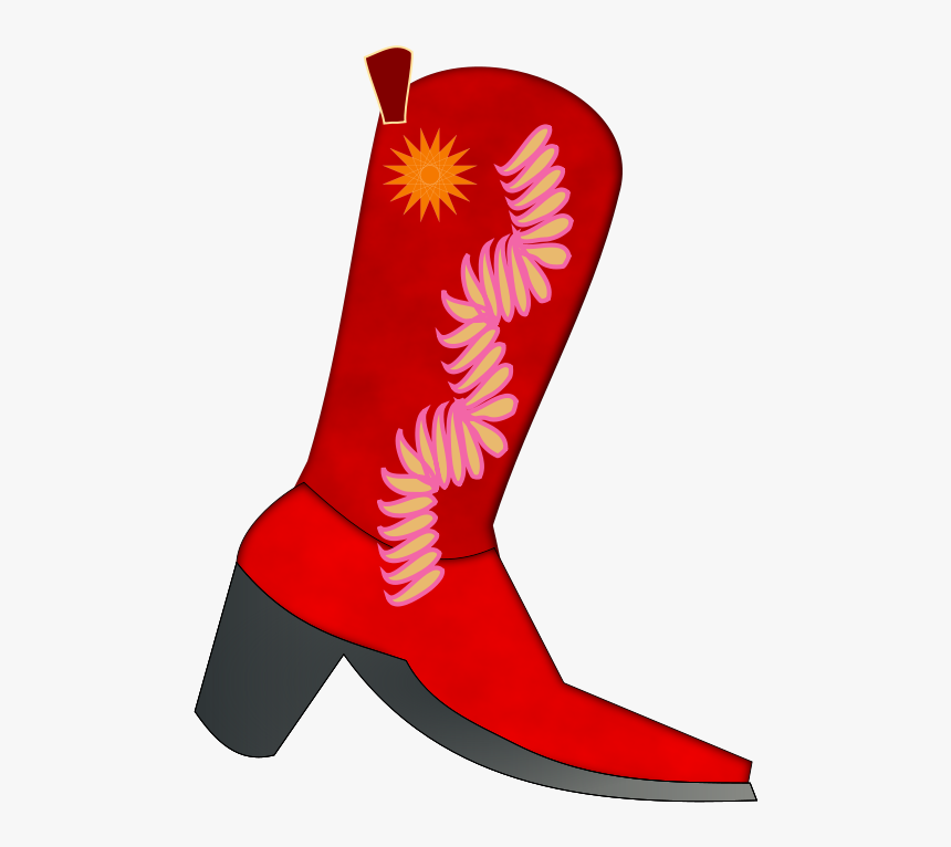 Red Santiag For Women - Clip Art American Cowgirl Boots, HD Png Download, Free Download