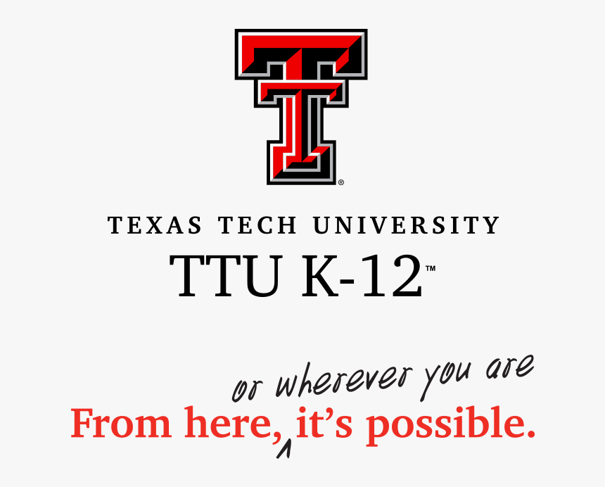 Ttu K-12 Logo - Texas Tech University, HD Png Download - Kindpng