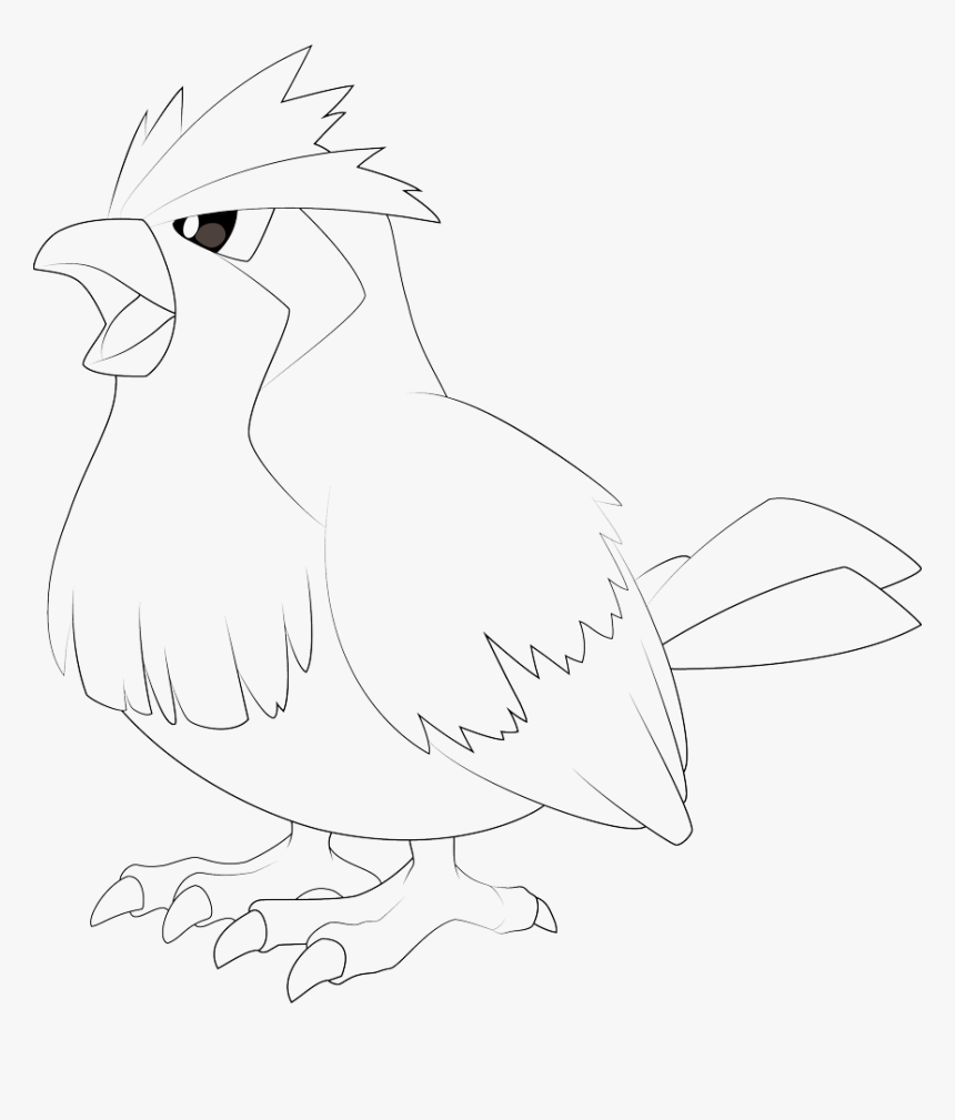 Line Art By Alcadeas - Pidgey Line Art, HD Png Download, Free Download