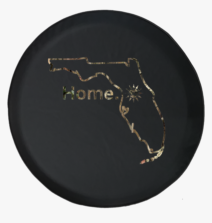 Jeep Wrangler Spare Tire Cover With Florida Map Print - Circle, HD Png Download, Free Download