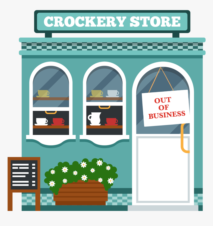 Graphic Of Storefront With Out Of Business Sign, HD Png Download, Free Download