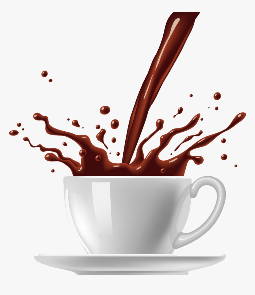 Coffee Cup Tea Hot Chocolate - Hot Chocolate Splash Png, Transparent Png, Free Download