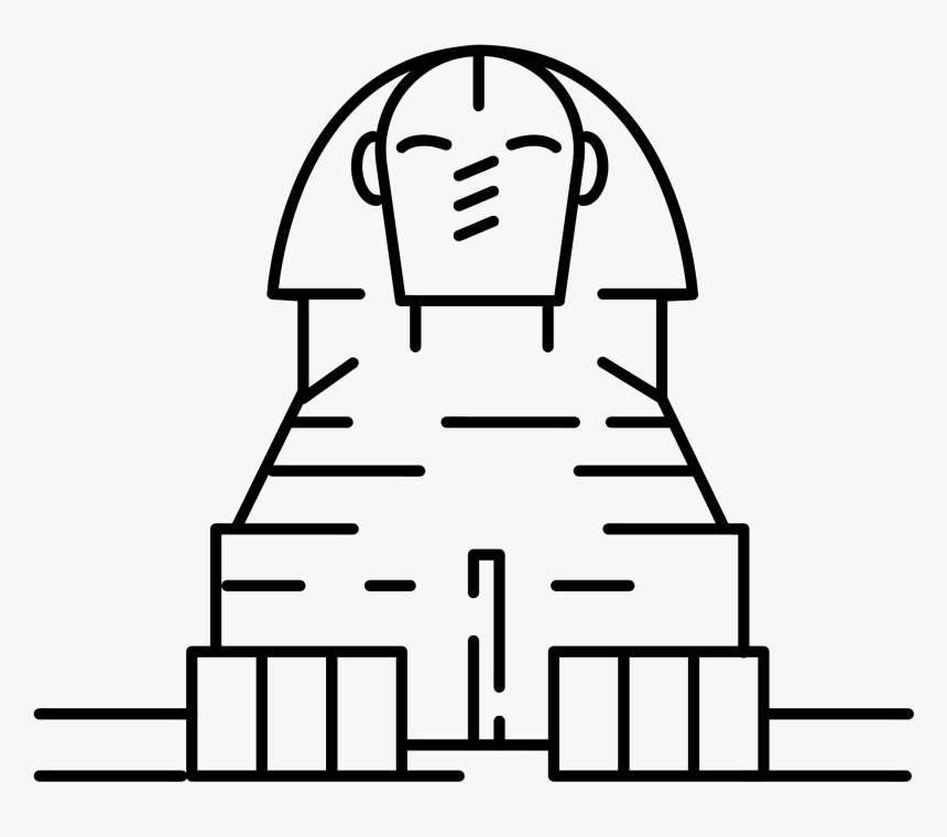 Sphinx Head Png - Sphinx Of Giza Drawing, Transparent Png, Free Download