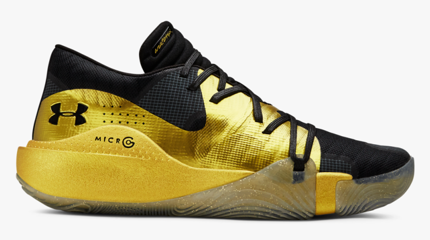 Gold And Black Under Armour Shoes, HD Png Download - kindpng