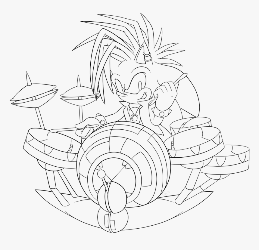 Drums Lineart Black And White - Line Art, HD Png Download, Free Download