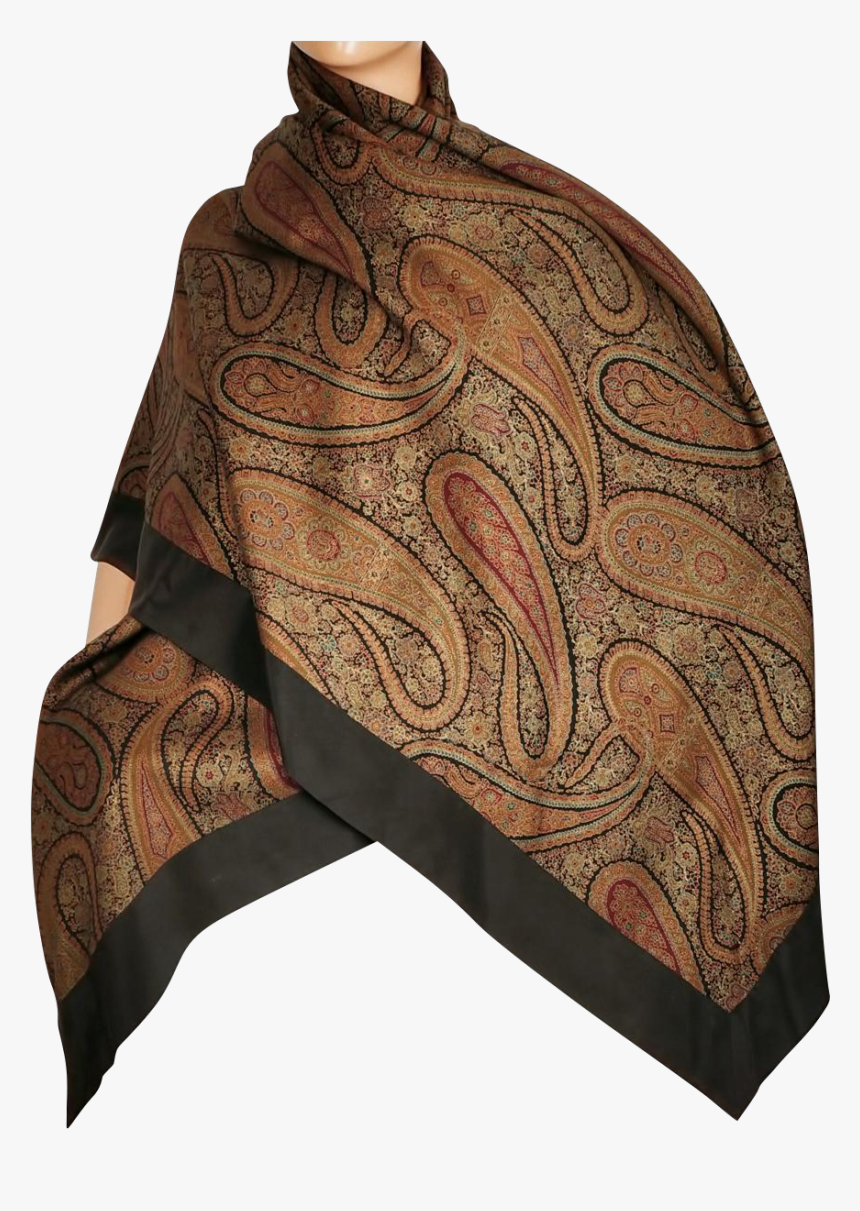 Vintage Harrods Wool And Silk Shawl Scarf Paisley Pattern - Stole, HD Png Download, Free Download