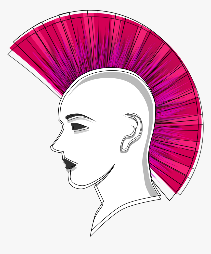 Mohawk Vector Punk Skull - Cartoon Punk Hairstyle, HD Png Download, Free Download