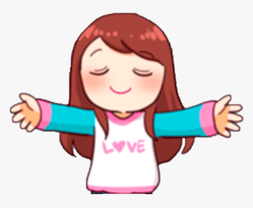 katje Vol diepgaand Fangirl"s Activities Telegram Stickers - Anime Sends Virtual Hug, HD Png  Download - kindpng