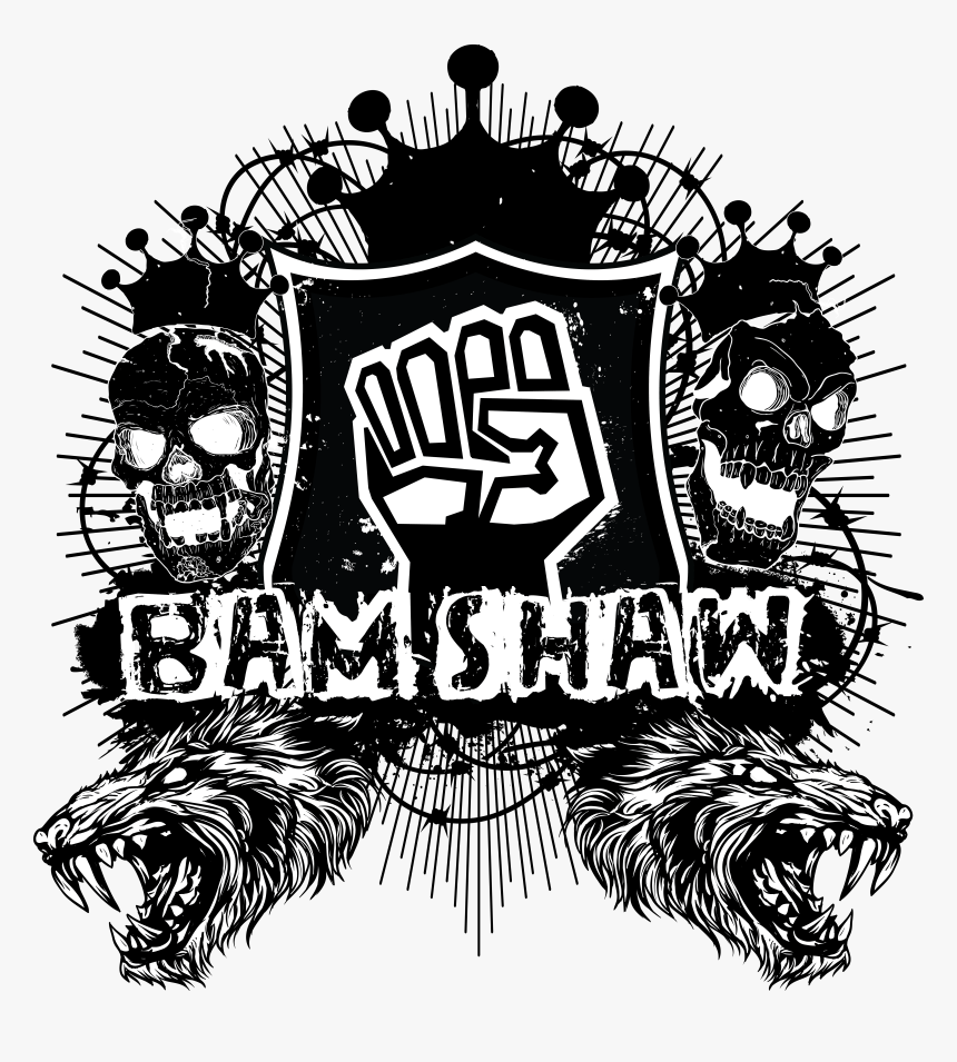 Bam Out Bamshawskullwolf - Skull And Flowers, HD Png Download, Free Download